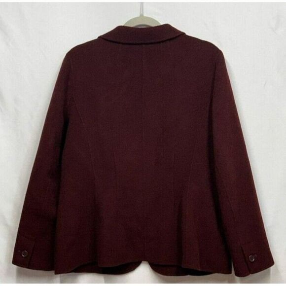 Talbots Jacket Wool Blend Red Collared Button Up Women's Size 16 - Picture 2 of 10